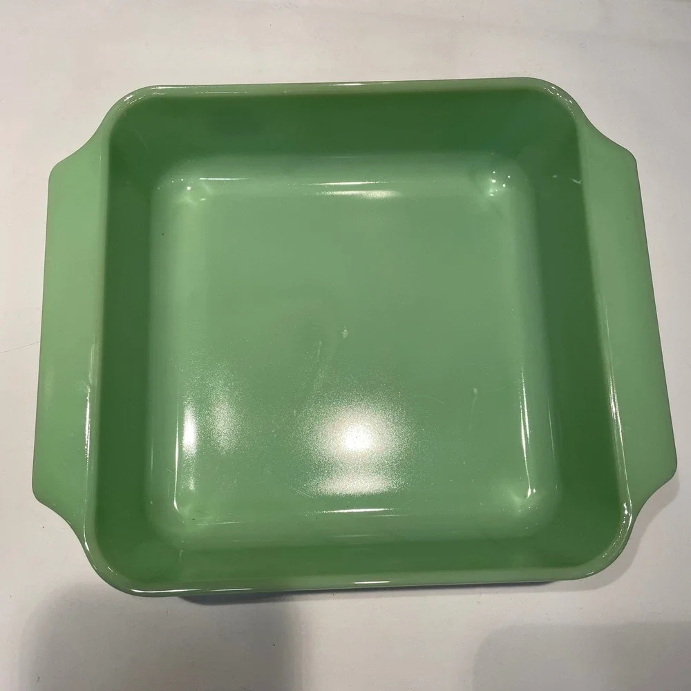 Anchor Hocking Fire-King Jadeite 8x8 Square Baking Dish 2 Quart Green Milk Glass